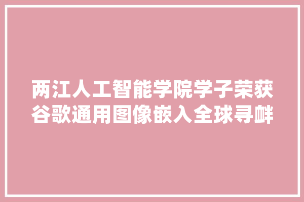 两江人工智能学院学子荣获谷歌通用图像嵌入全球寻衅赛亚军_全球_人工智能