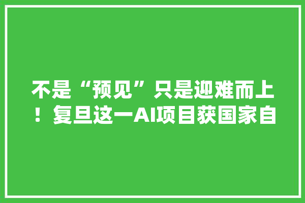 不是“预见”只是迎难而上！复旦这一AI项目获国家自然科学奖二等奖_视觉_数据 绘影字幕