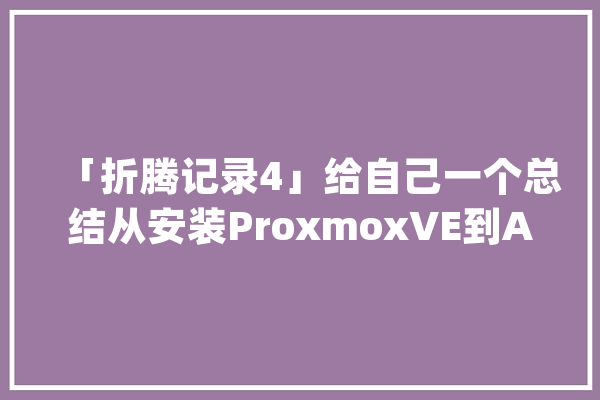 「折腾记录4」给自己一个总结从安装ProxmoxVE到AIBoom 安装篇_网段_网关 计算机