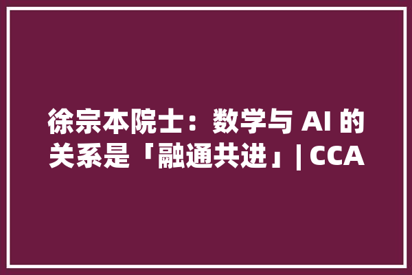 徐宗本院士：数学与 AI 的关系是「融通共进」| CCAI 2019_人工智能_数据 智能助手
