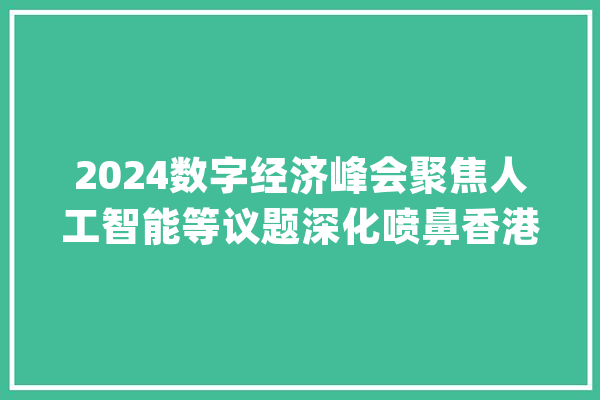 2024数字经济峰会聚焦人工智能等议题深化喷鼻香港与内地数据跨境合作_喷鼻港_数字 AI简讯