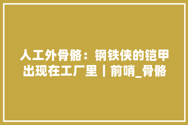 人工外骨骼：钢铁侠的铠甲出现在工厂里｜前哨_骨骼_技巧