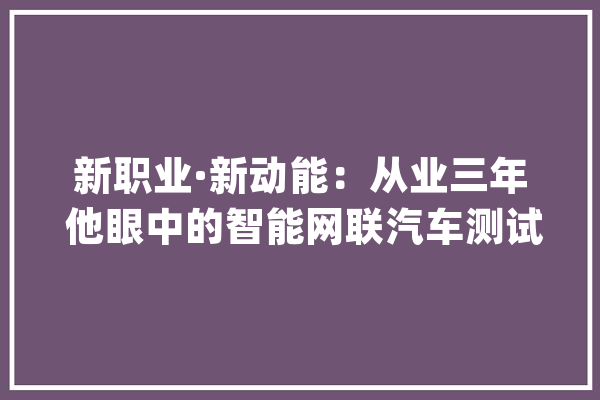 新职业·新动能：从业三年 他眼中的智能网联汽车测试员“大年夜有可为”_智能_网联