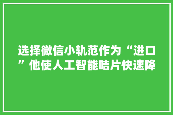 选择微信小轨范作为“进口”他使人工智能咭片快速降低获客成本_咭片_法式 云服务