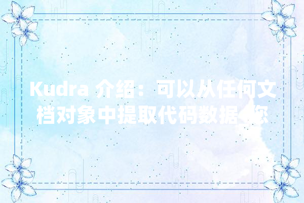 Kudra 介绍：可以从任何文档对象中提取代码数据_您的_文档