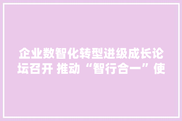 企业数智化转型进级成长论坛召开 推动“智行合一”使AI赋能社会_人工智能_云南白药