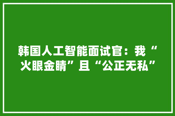 韩国人工智能面试官：我“火眼金睛”且“公正无私”_面试_人工智能 绘影字幕