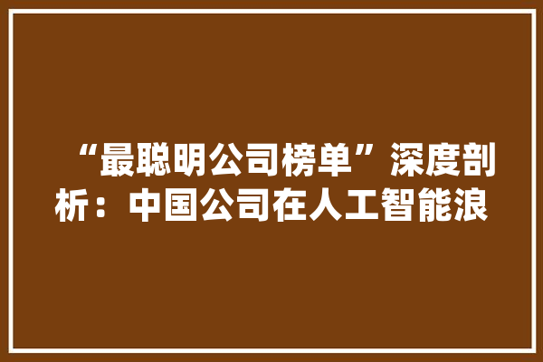 “最聪明公司榜单”深度剖析：中国公司在人工智能浪潮中表现亮眼_公司_技巧 绘影字幕