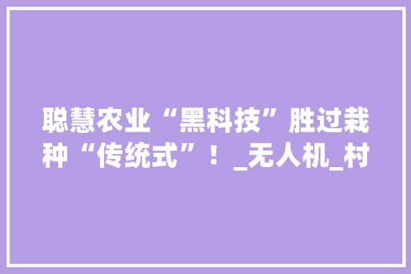 聪慧农业“黑科技”胜过栽种“传统式”！_无人机_村