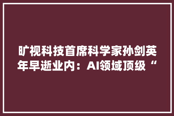 旷视科技首席科学家孙剑英年早逝业内：AI领域顶级“大年夜神”_人工智能_博士