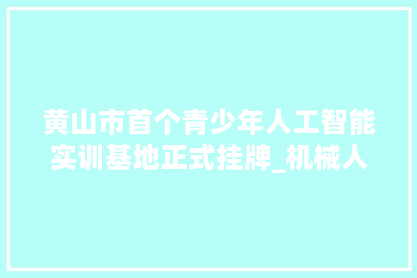 黄山市首个青少年人工智能实训基地正式挂牌_机械人_青少年 计算机