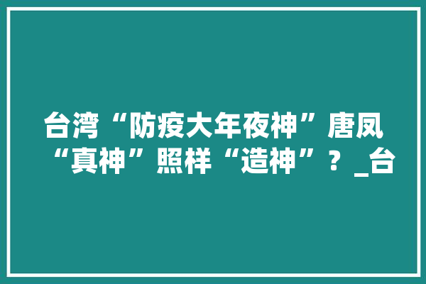 台湾“防疫大年夜神”唐凤“真神”照样“造神”？_台湾_防疫