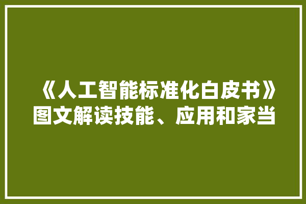 《人工智能标准化白皮书》图文解读技能、应用和家当演进_人工智能_家当 文字写作