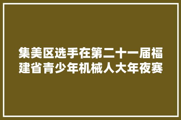 集美区选手在第二十一届福建省青少年机械人大年夜赛摘金夺银_人工智能_厦门 云服务