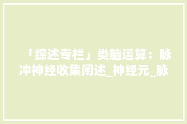 「综述专栏」类脑运算：脉冲神经收集阐述_神经元_脉冲 AI快讯