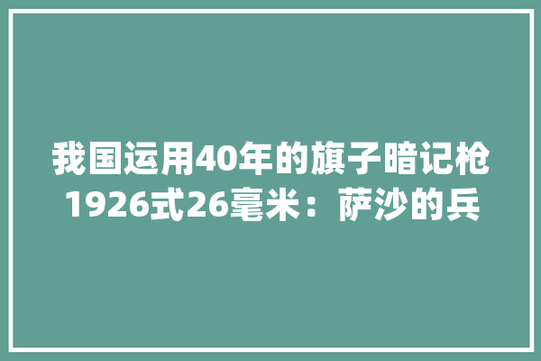 我国运用40年的旗子暗记枪1926式26毫米：萨沙的兵器图谱第312期_暗记_旗子