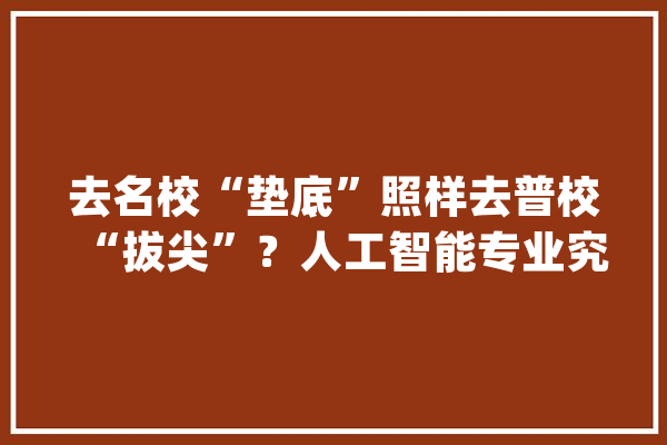 去名校“垫底”照样去普校“拔尖”？人工智能专业究竟是做什么的_本身的_名校 AI快讯