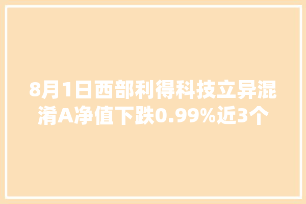 8月1日西部利得科技立异混淆A净值下跌0.99%近3个月累计下跌7.04%_利得_西部 智能写作