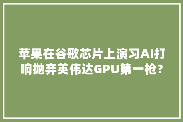苹果在谷歌芯片上演习AI打响抛弃英伟达GPU第一枪？_英伟_芯片 云服务