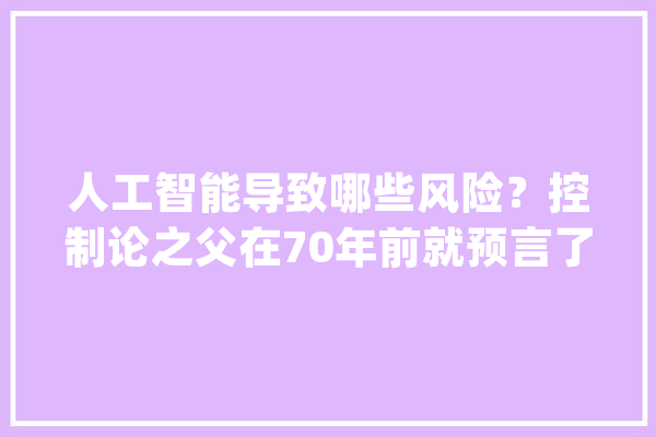 人工智能导致哪些风险？控制论之父在70年前就预言了_维纳_技巧 云服务