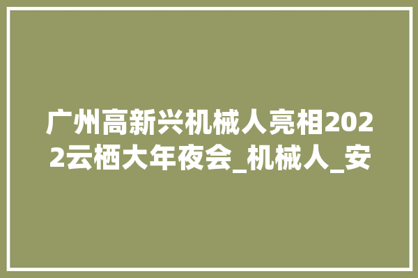 广州高新兴机械人亮相2022云栖大年夜会_机械人_安防 科技快讯