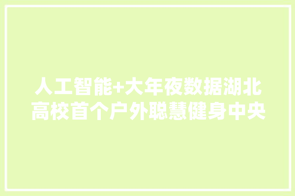 人工智能+大年夜数据湖北高校首个户外聪慧健身中央投用_聪明_中心 云服务