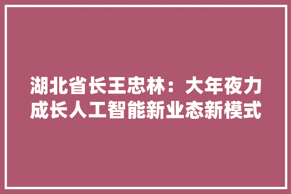 湖北省长王忠林：大年夜力成长人工智能新业态新模式新家当 支持行业头部企业做强做优_人工智能_家当 AI简讯