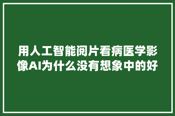 用人工智能阅片看病医学影像AI为什么没有想象中的好卖？_医学影像_病院