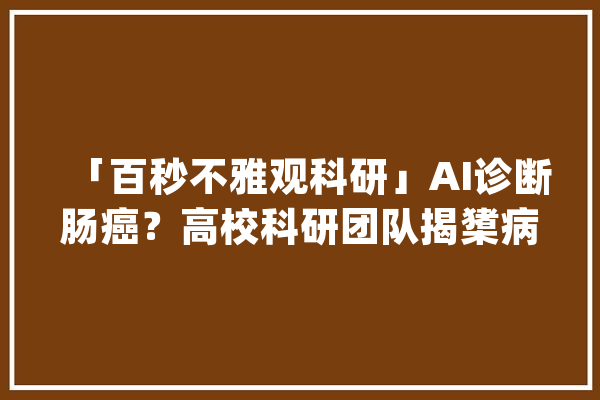 「百秒不雅观科研」AI诊断肠癌？高校科研团队揭橥病理人工智能新成果_病理_人工智能