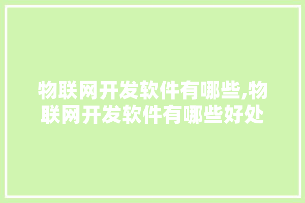 物联网开发软件有哪些,物联网开发软件有哪些好处 绘影字幕