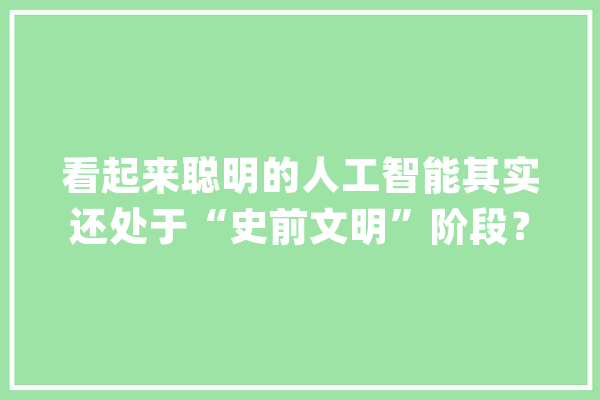 看起来聪明的人工智能其实还处于“史前文明”阶段？_人工智能_数据 AI快讯