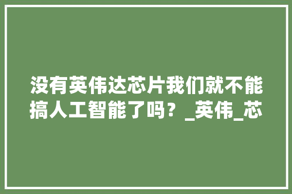 没有英伟达芯片我们就不能搞人工智能了吗？_英伟_芯片 AI快讯