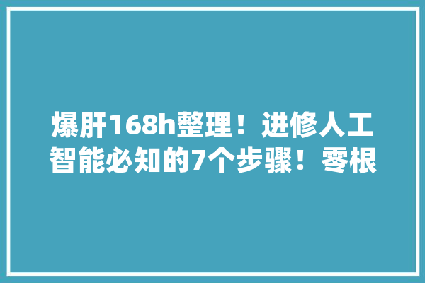 爆肝168h整理！进修人工智能必知的7个步骤！零根本也能看懂_人工智能_函数 计算机