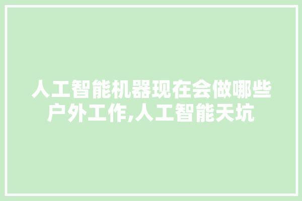 人工智能机器现在会做哪些户外工作,人工智能天坑 计算机