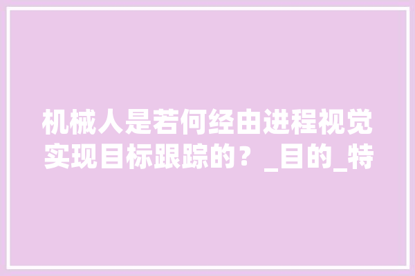 机械人是若何经由进程视觉实现目标跟踪的？_目的_特点