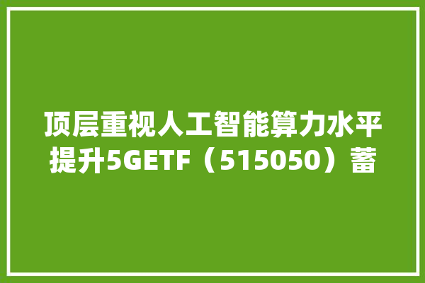 顶层重视人工智能算力水平提升5GETF（515050）蓄力调解_人工智能_临盆力 云服务