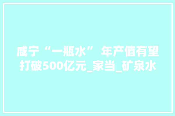 咸宁“一瓶水” 年产值有望打破500亿元_家当_矿泉水 科技快讯