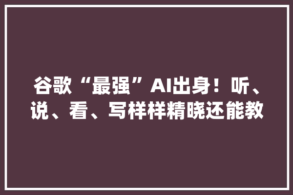 谷歌“最强”AI出身！听、说、看、写样样精晓还能教人做饭…_模子_措辞 AI快讯