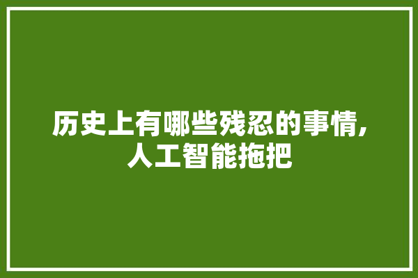 历史上有哪些残忍的事情,人工智能拖把 AI快讯
