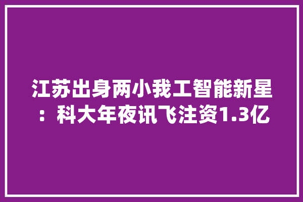 江苏出身两小我工智能新星：科大年夜讯飞注资1.3亿_人工智能_科年夜 绘影字幕