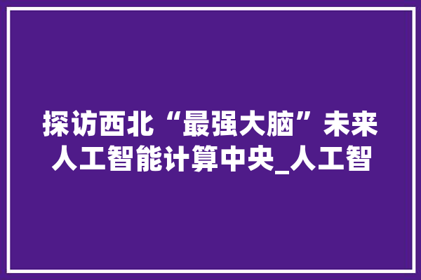 探访西北“最强大脑”未来人工智能计算中央_人工智能_家当 AI简讯