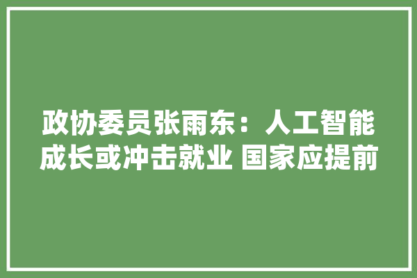 政协委员张雨东：人工智能成长或冲击就业 国家应提前做好准备_人工智能_家当 云服务
