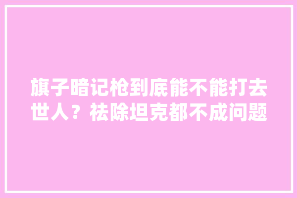 旗子暗记枪到底能不能打去世人？祛除坦克都不成问题_暗记_旗子