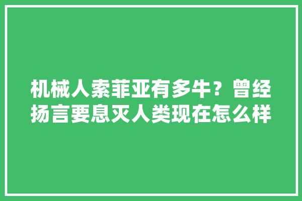 机械人索菲亚有多牛？曾经扬言要息灭人类现在怎么样了？_索菲亚_机械人 智能写作