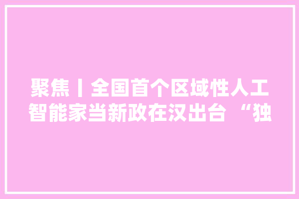 聚焦丨全国首个区域性人工智能家当新政在汉出台 “独角兽”落户最高奖1亿元_人工智能_光谷 AI简讯