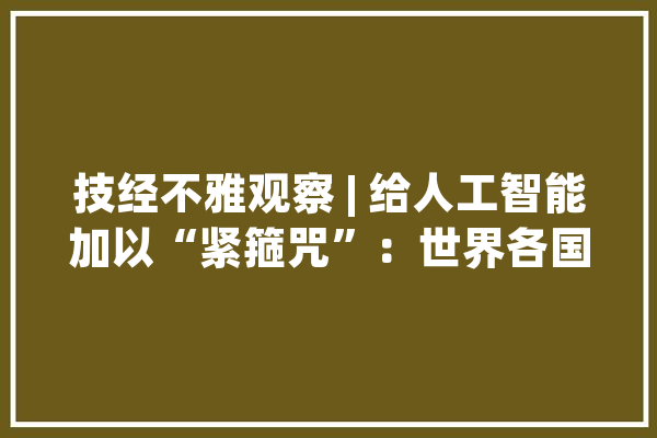技经不雅观察 | 给人工智能加以“紧箍咒”：世界各国积极推出人工智能伦理规则_人工智能_伦理 文字写作