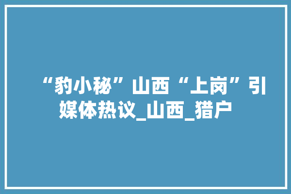 “豹小秘”山西“上岗”引媒体热议_山西_猎户