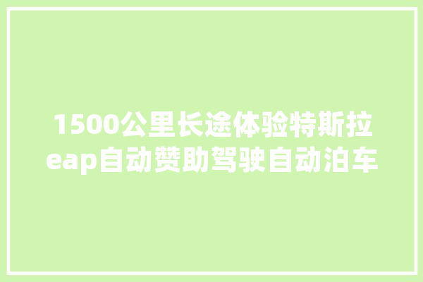 1500公里长途体验特斯拉eap自动赞助驾驶自动泊车_特斯拉_邻人 AI快讯