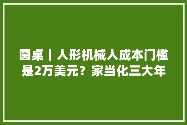 圆桌｜人形机械人成本门槛是2万美元？家当化三大年夜核心技能若何解决？_机械人_人形 AI快讯