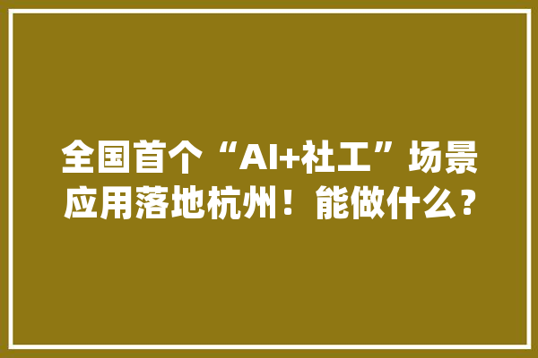 全国首个“AI+社工”场景应用落地杭州！能做什么？_社工_工作